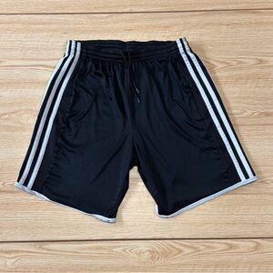 Kids Adidas Black Shorts with White Stripes